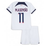 Echipament fotbal Paris Saint-Germain Marco Asensio #11 Tricou Deplasare 2023-24 pentru copii maneca scurta (+ Pantaloni scurti)